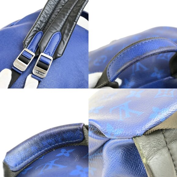 LOUIS VUITTON Discovery Backpack Bag Taigarama Leather Blue SHW M30229 99YG960 - Picture 15 of 16